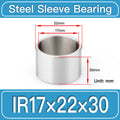 IR17mm×22mm×30mm-2pcs steel bushing specification drawing and dimensions
