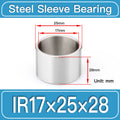 IR17mm×25mm×28mm steel bushing specification drawing and dimensions