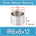 IR6mm×8mm×12mm-10pcs steel bushing specification drawing and dimensions