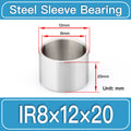 IR8mm×12mm×20mm-5pcs steel bushing specification drawing and dimensions