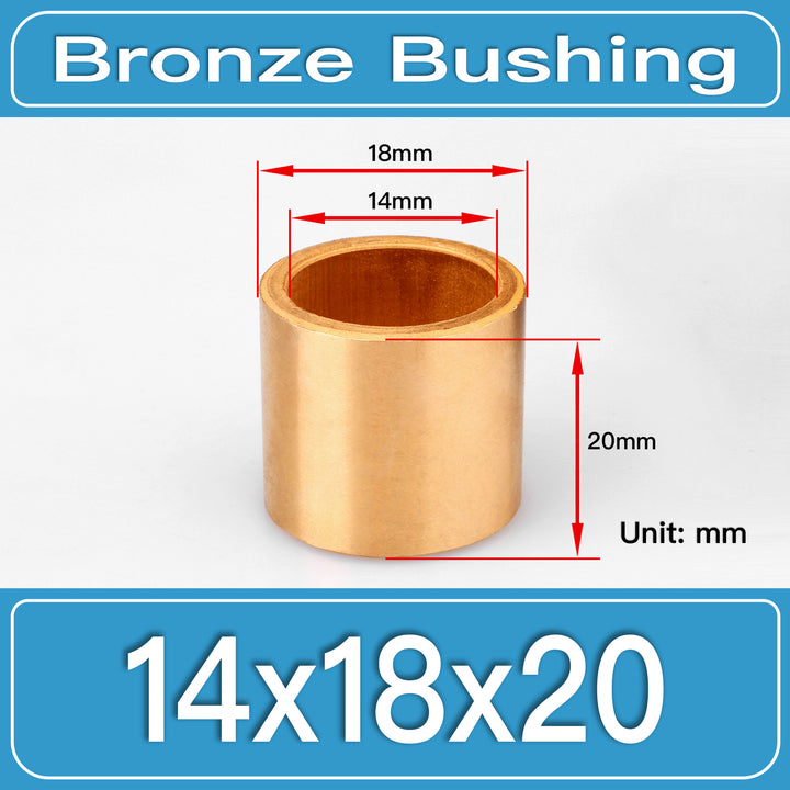 SBB-14X18X20MM Oil-Impregnated Sintered Bronze Sleeve Bushings dimension drawing