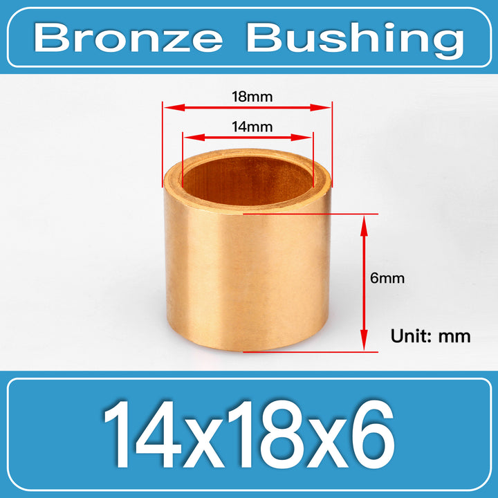 SBB-14X18X6MM Oil-Impregnated Sintered Bronze Sleeve Bushings dimension drawing