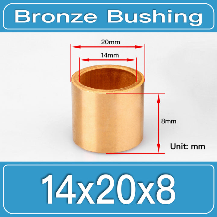 SBB-14X20X8MM Oil-Impregnated Sintered Bronze Sleeve Bushings dimension drawing