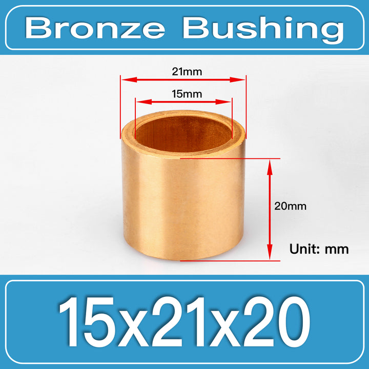 SBB-15X21X20MM Oil-Impregnated Sintered Bronze Sleeve Bushings dimension drawing