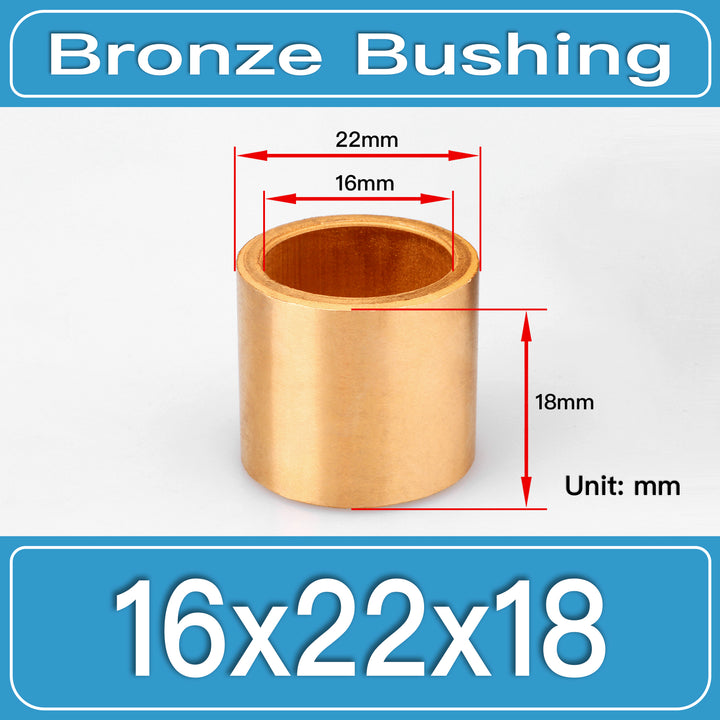 SBB-16X22X18MM Oil-Impregnated Sintered Bronze Sleeve Bushings dimension drawing