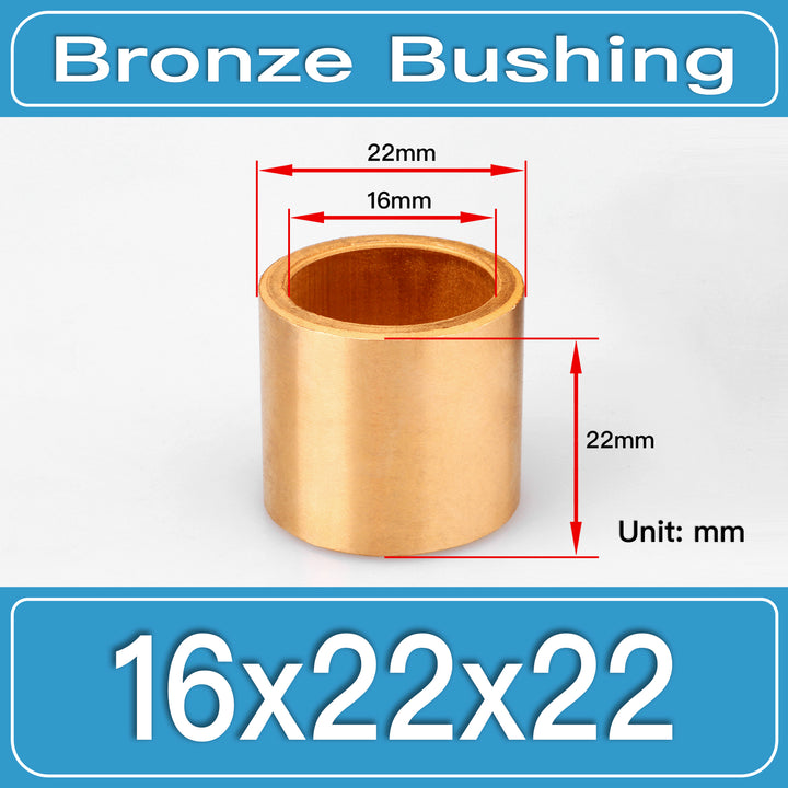 SBB-16X22X22MM Oil-Impregnated Sintered Bronze Sleeve Bushings dimension drawing