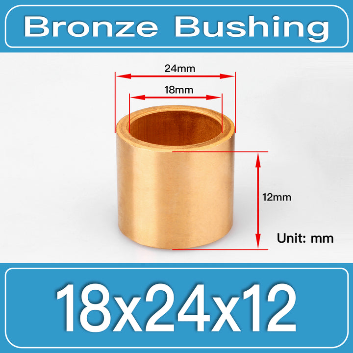 SBB-18X24X12MM Oil-Impregnated Sintered Bronze Sleeve Bushings dimension drawing