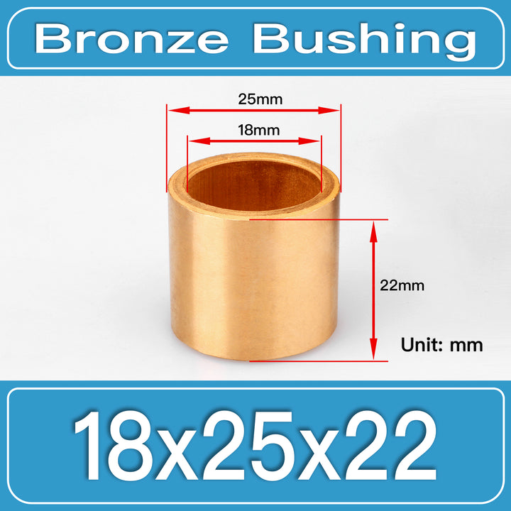 SBB-18X25X22MM Oil-Impregnated Sintered Bronze Sleeve Bushings dimension drawing