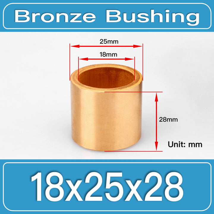 SBB-18X25X28MM Oil-Impregnated Sintered Bronze Sleeve Bushings dimension drawing