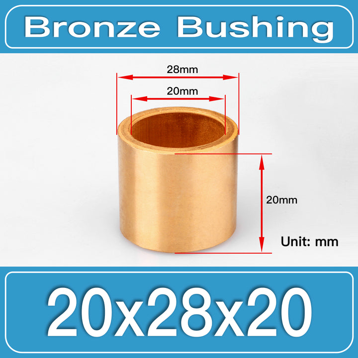 SBB-20X28X20MM Oil-Impregnated Sintered Bronze Sleeve Bushings dimension drawing
