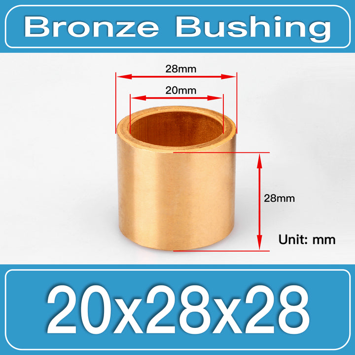 SBB-20X28X28MM Oil-Impregnated Sintered Bronze Sleeve Bushings dimension drawing