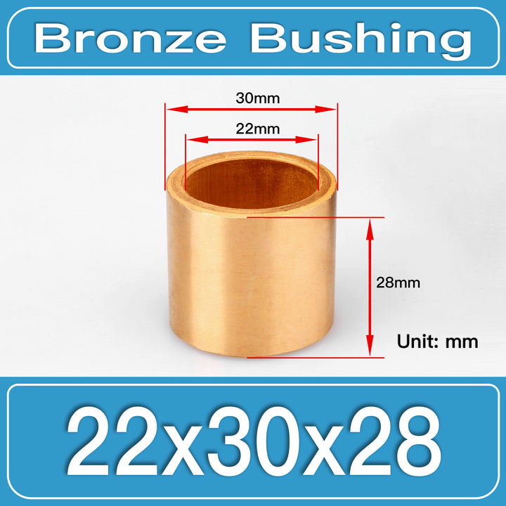 SBB-22X30X28MM Oil-Impregnated Sintered Bronze Sleeve Bushings dimension drawing