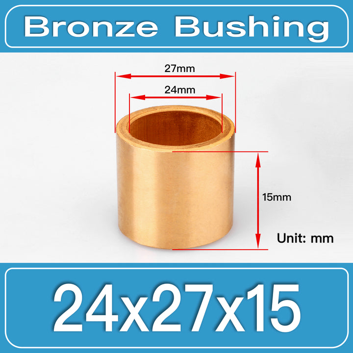 SBB-24X27X15MM Oil-Impregnated Sintered Bronze Sleeve Bushings dimension drawing