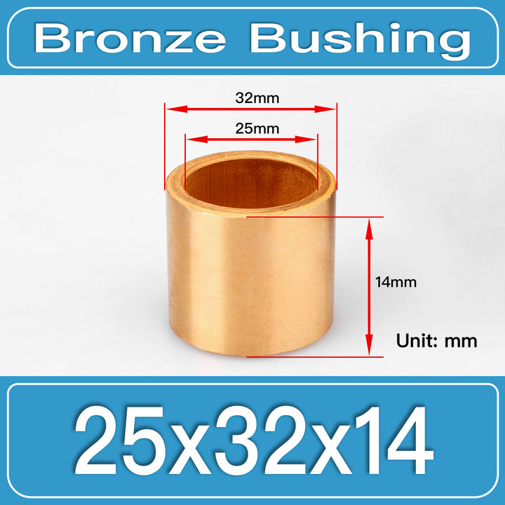SBB-25X32X14MM Oil-Impregnated Sintered Bronze Sleeve Bushings dimension drawing