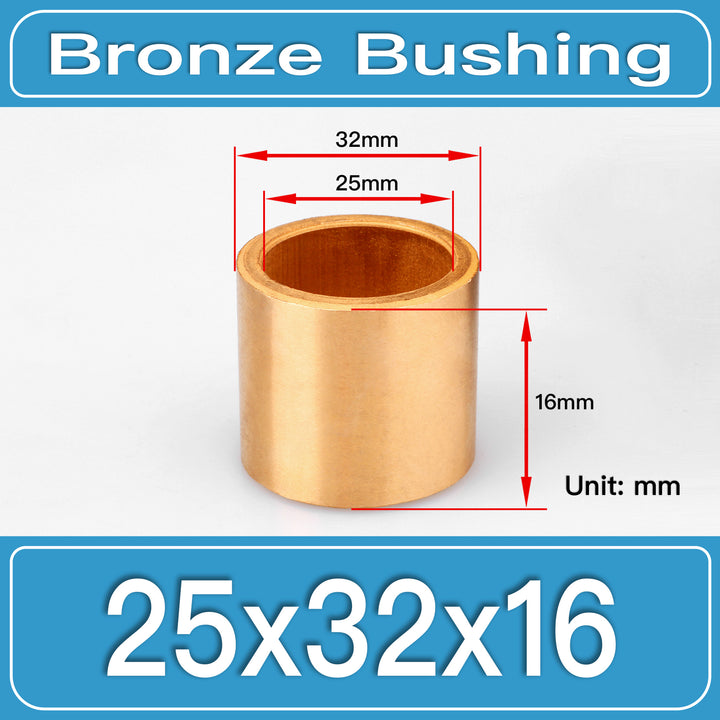 SBB-25X32X16MM Oil-Impregnated Sintered Bronze Sleeve Bushings dimension drawing