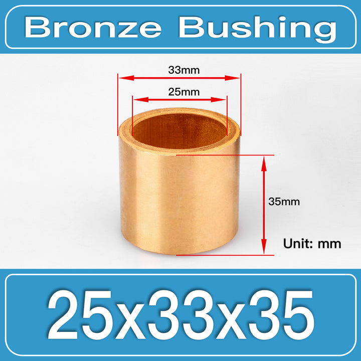 SBB-25X33X35MM Oil-Impregnated Sintered Bronze Sleeve Bushings dimension drawing