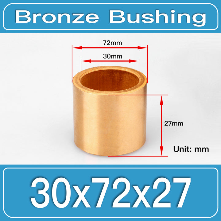 SBB-30X72X27MM Oil-Impregnated Sintered Bronze Sleeve Bushings dimension drawing