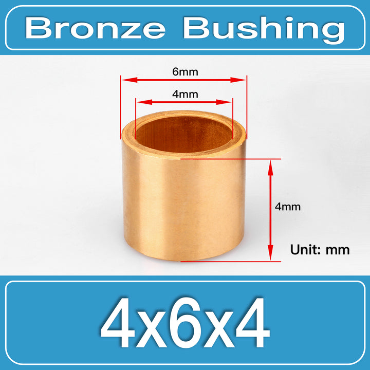 SBB-4X6X4MM Oil-Impregnated Sintered Bronze Sleeve Bushings dimension drawing
