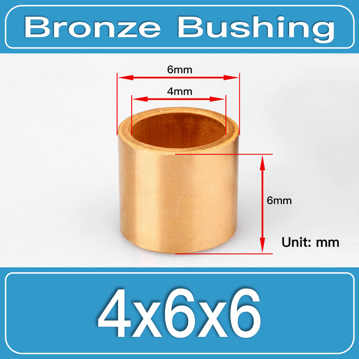SBB-4X6X6MM Oil-Impregnated Sintered Bronze Sleeve Bushings dimension drawing