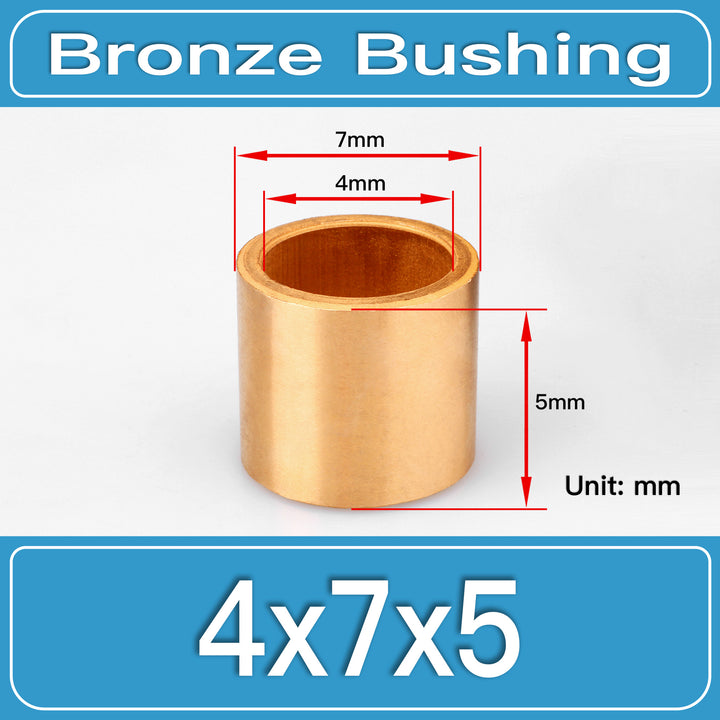 SBB-4X7X5MM Oil-Impregnated Sintered Bronze Sleeve Bushings dimension drawing