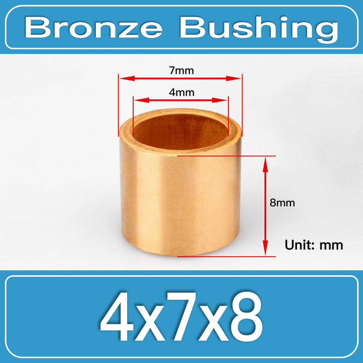 SBB-4X7X8MM Oil-Impregnated Sintered Bronze Sleeve Bushings dimension drawing