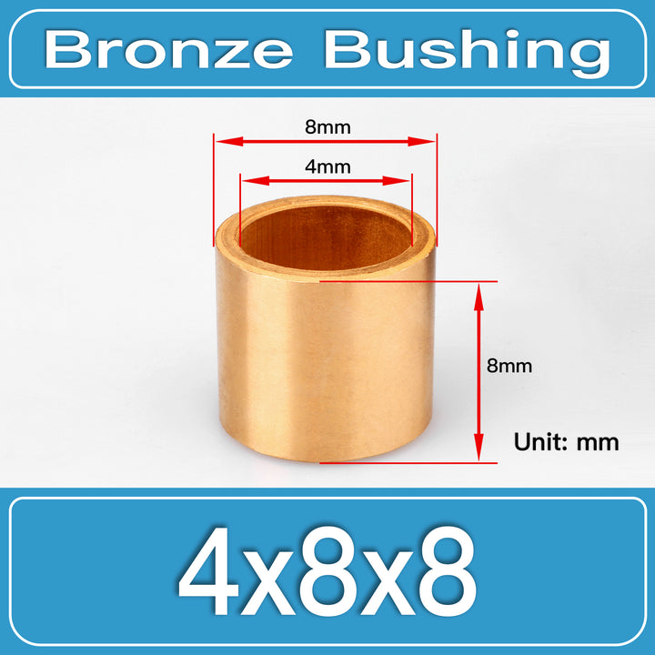 SBB-4X8X8MM Oil-Impregnated Sintered Bronze Sleeve Bushings dimension drawing
