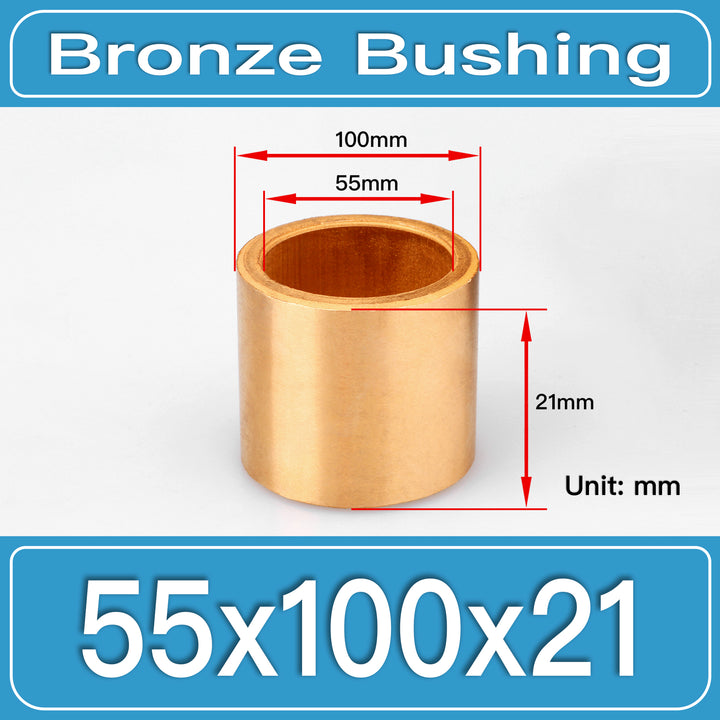 SBB-55X100X21MM Oil-Impregnated Sintered Bronze Sleeve Bushings dimension drawing