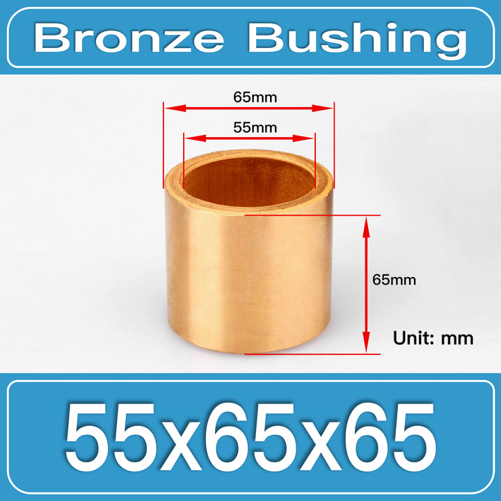 SBB-55X65X65MM Oil-Impregnated Sintered Bronze Sleeve Bushings dimension drawing