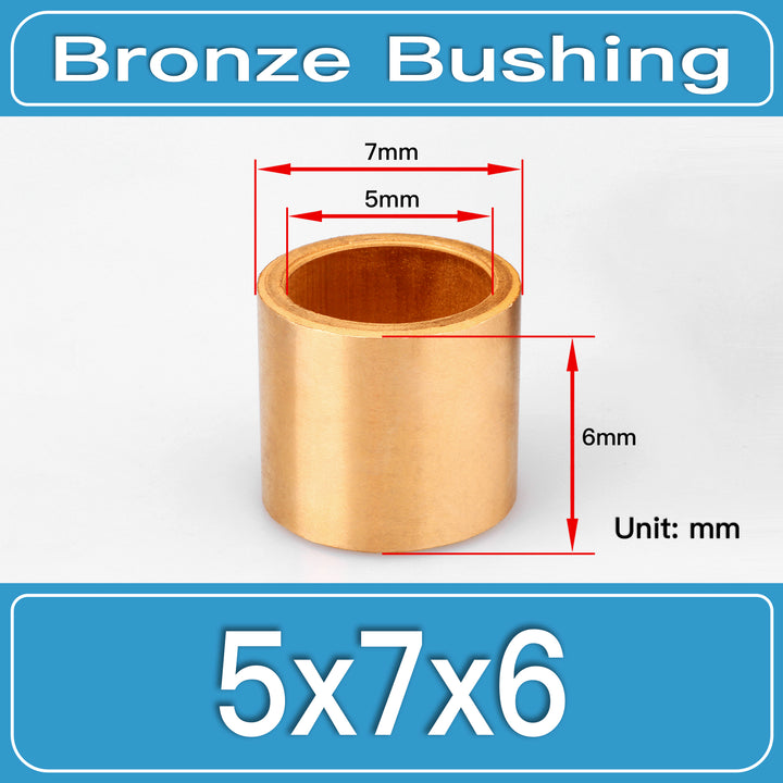 SBB-5X7X6MM Oil-Impregnated Sintered Bronze Sleeve Bushings dimension drawing