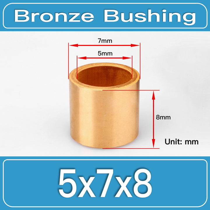 SBB-5X7X8MM Oil-Impregnated Sintered Bronze Sleeve Bushings dimension drawing