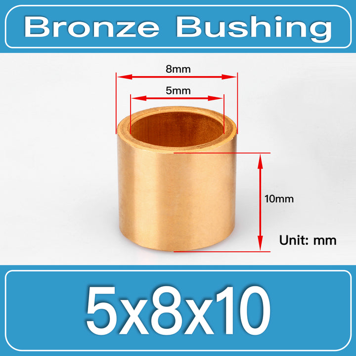 SBB-5X8X10MM Oil-Impregnated Sintered Bronze Sleeve Bushings dimension drawing