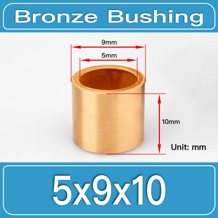 SBB-5X9X10MM Oil-Impregnated Sintered Bronze Sleeve Bushings dimension drawing
