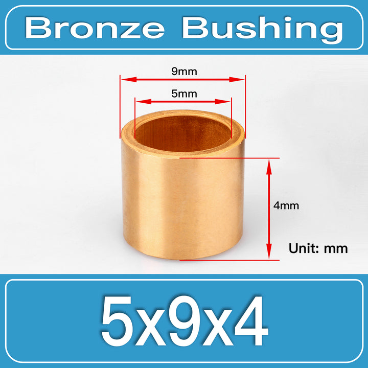 SBB-5X9X4MM Oil-Impregnated Sintered Bronze Sleeve Bushings dimension drawing