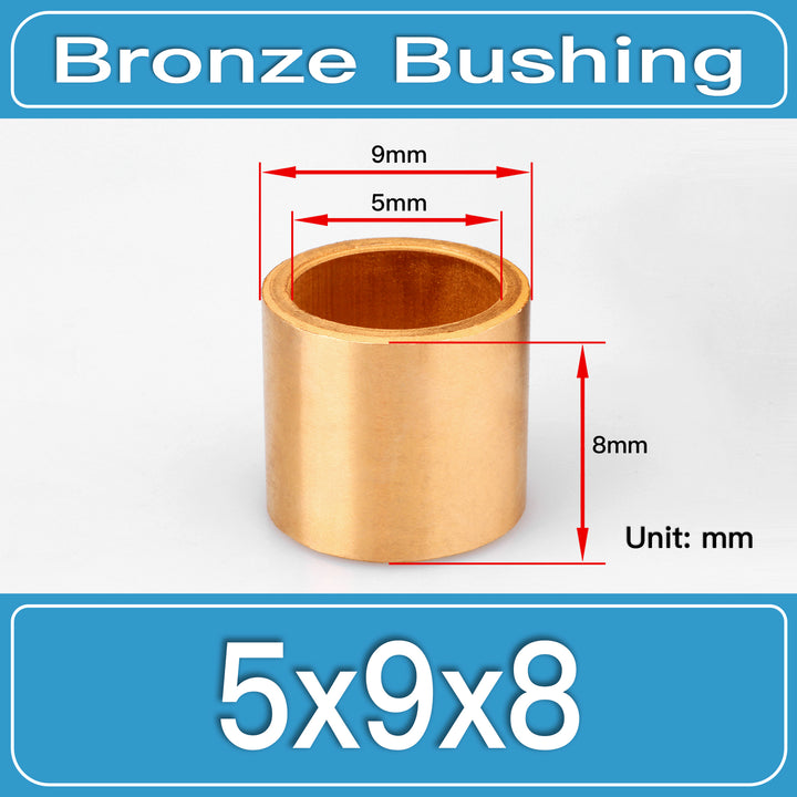 SBB-5X9X8MM Oil-Impregnated Sintered Bronze Sleeve Bushings dimension drawing