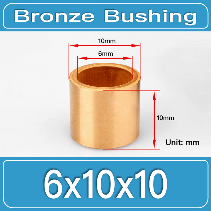 SBB-6X10X10MM Oil-Impregnated Sintered Bronze Sleeve Bushings dimension drawing