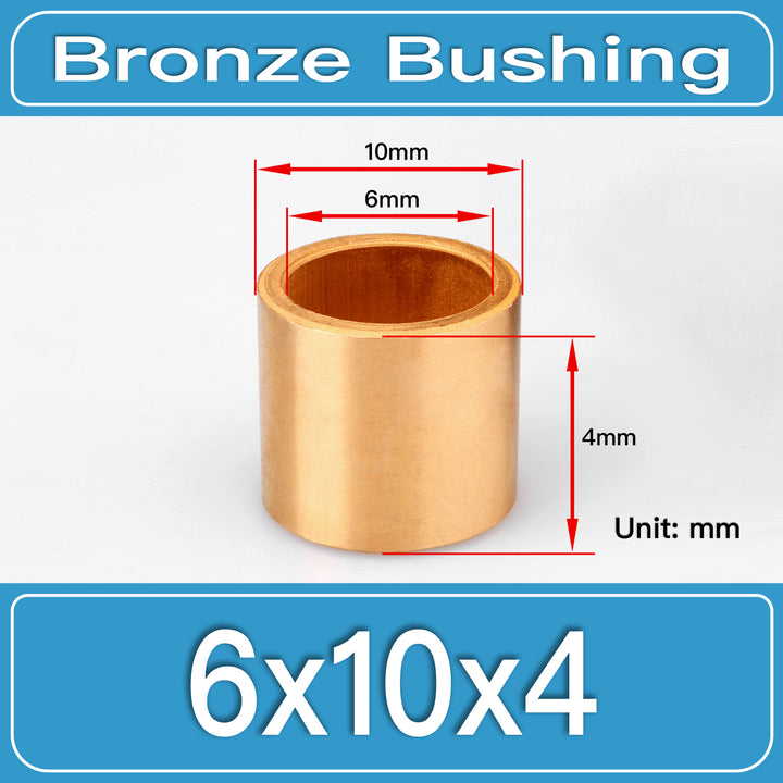 SBB-6X10X4MM Oil-Impregnated Sintered Bronze Sleeve Bushings dimension drawing