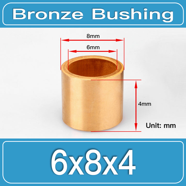SBB-6X8X4MM Oil-Impregnated Sintered Bronze Sleeve Bushings dimension drawing