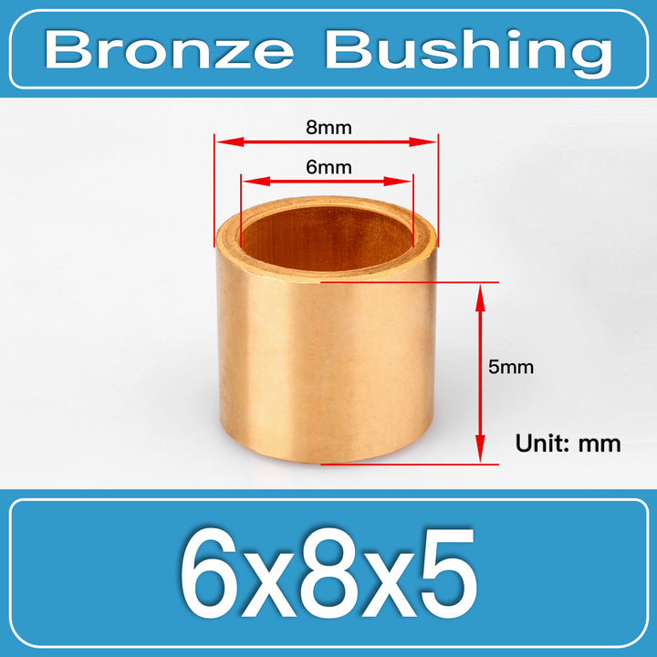 SBB-6X8X5MM Oil-Impregnated Sintered Bronze Sleeve Bushings dimension drawing