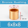 SBB-6X8X8MM Oil-Impregnated Sintered Bronze Sleeve Bushings dimension drawing