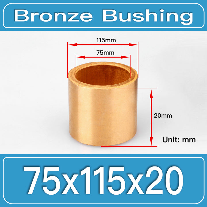 SBB-75X115X20MM Oil-Impregnated Sintered Bronze Sleeve Bushings dimension drawing