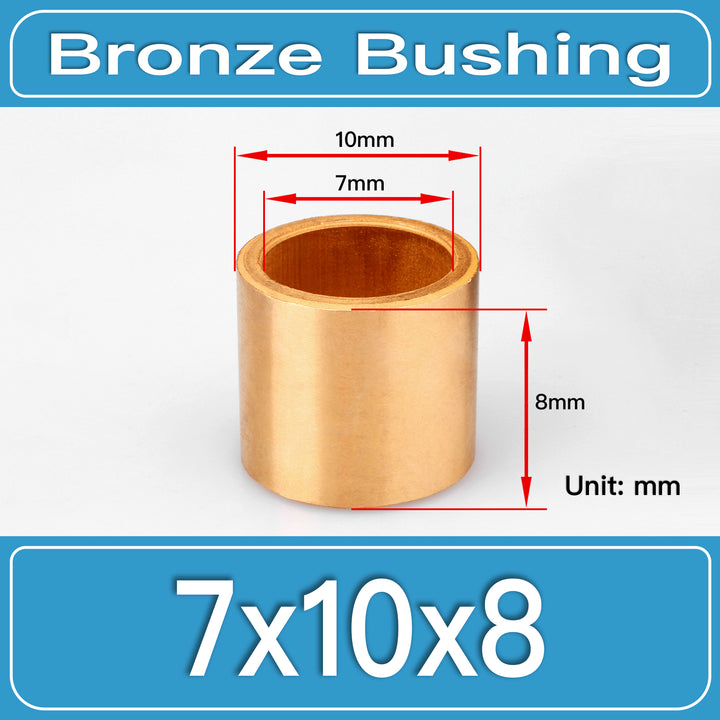 SBB-7X10X8MM Oil-Impregnated Sintered Bronze Sleeve Bushings dimension drawing