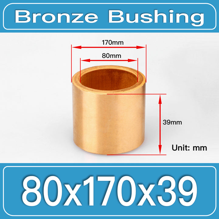 SBB-80X170X39MM Oil-Impregnated Sintered Bronze Sleeve Bushings dimension drawing