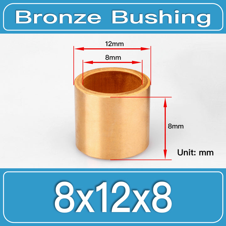 SBB-8X12X8MM Oil-Impregnated Sintered Bronze Sleeve Bushings dimension drawing