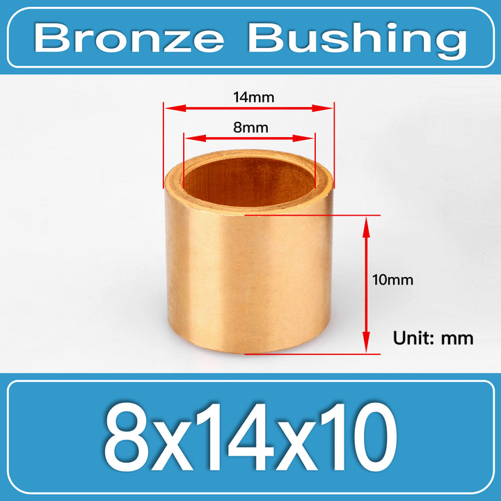SBB-8X14X10MM Oil-Impregnated Sintered Bronze Sleeve Bushings dimension drawing