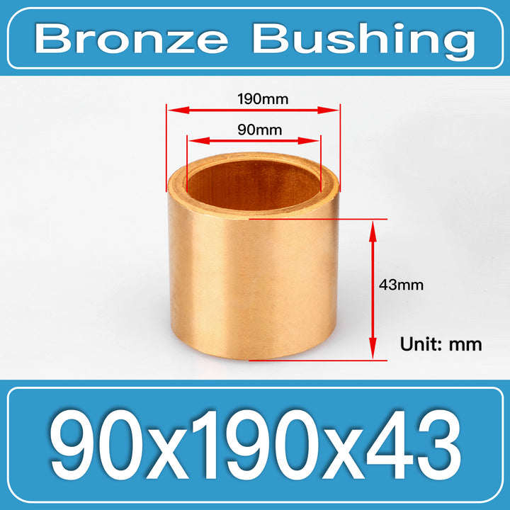 SBB-90X190X43MM Oil-Impregnated Sintered Bronze Sleeve Bushings dimension drawing