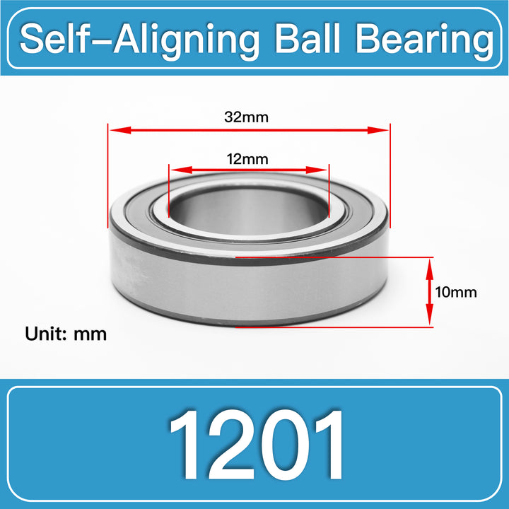 1201 Self-Aligning Ball Bearings dimension drawing