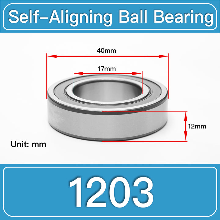 1203 Self-Aligning Ball Bearings dimension drawing