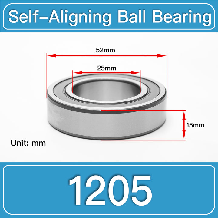 1205 Self-Aligning Ball Bearings dimension drawing