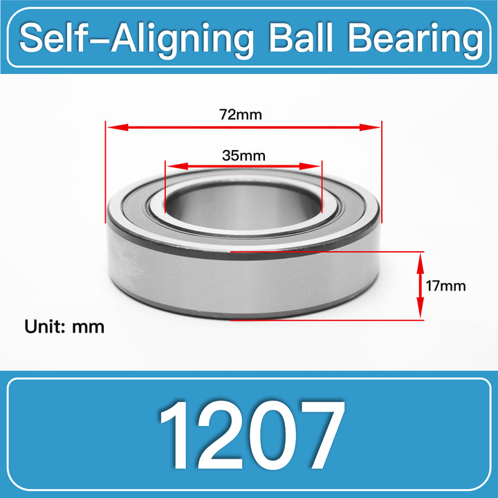 1207 Self-Aligning Ball Bearings dimension drawing