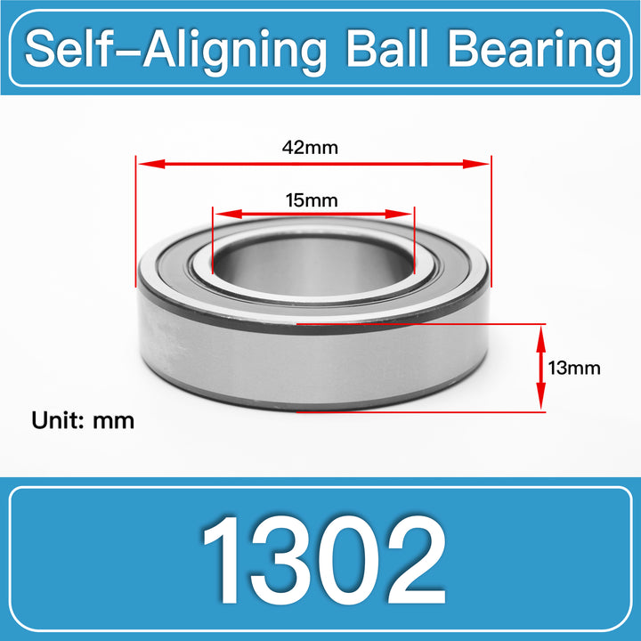 1302 Self-Aligning Ball Bearings dimension drawing
